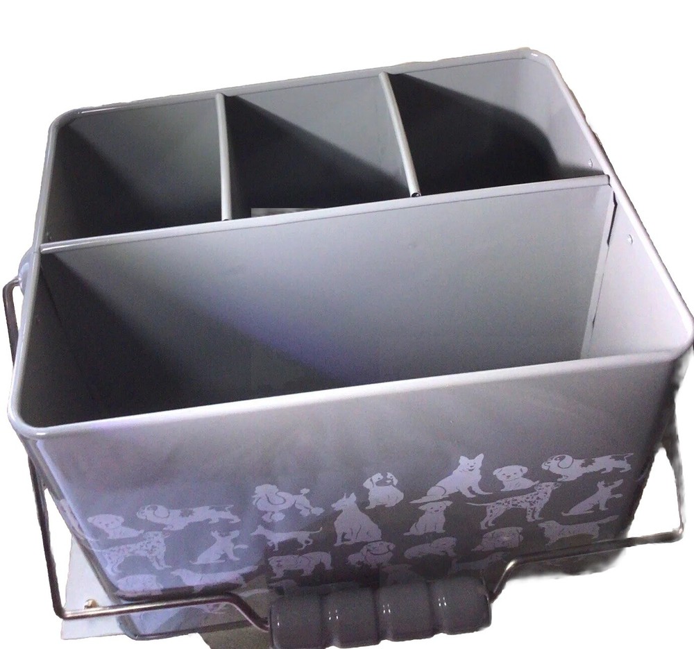 BARKLEY & EVANS Gray Galvanized Pet Caddy Compartments Handle