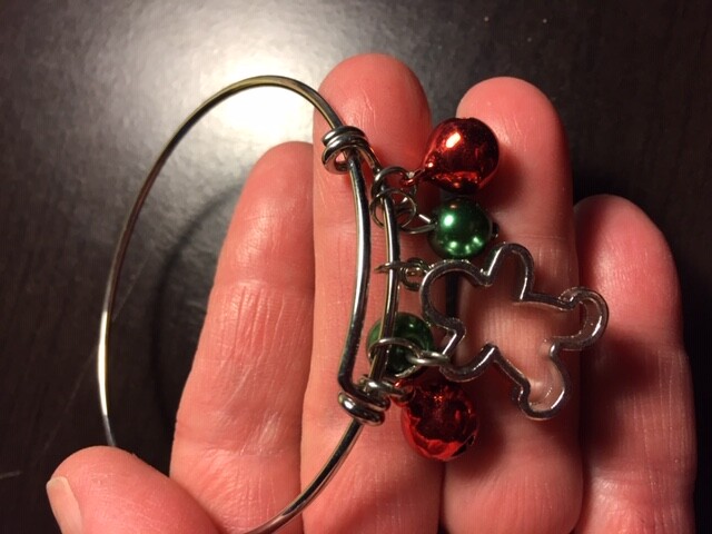 Ohio Home made Charm expandable silver tone bangle bracelet