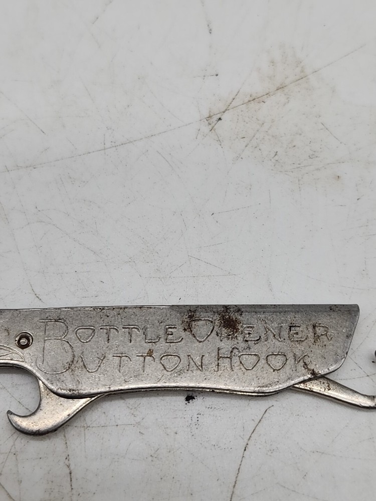 Vtg Cigar Cutter, Button Hook, Screw Driver & Bottle Opener.