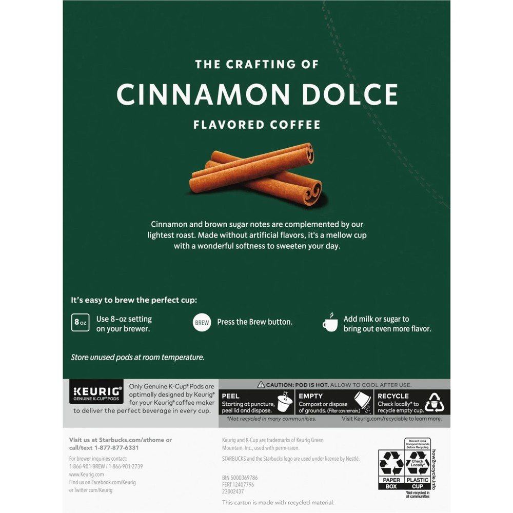 (3 pack) Starbucks Cinnamon Dolce Naturally Flavored Coffee, 22 Count