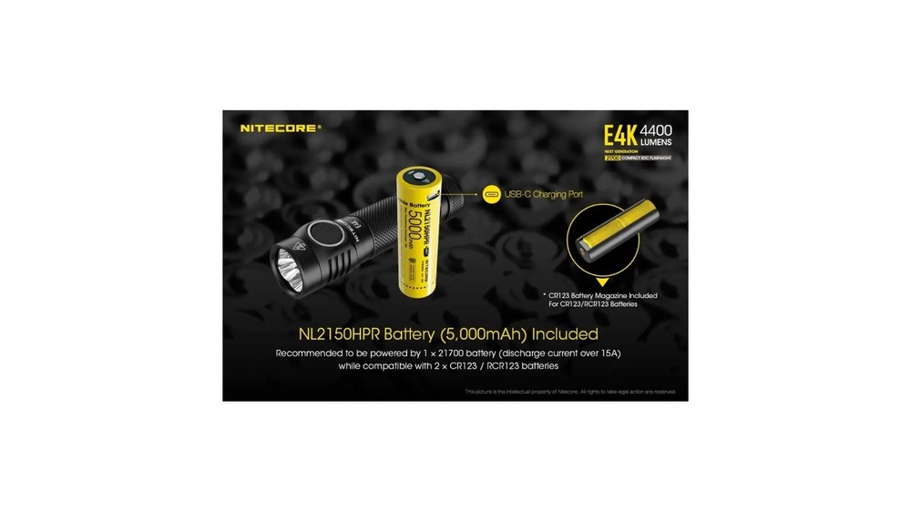 Nitecore E4K CREE XP-L2 V6 EDC Flashlight FL-NITE-E4K