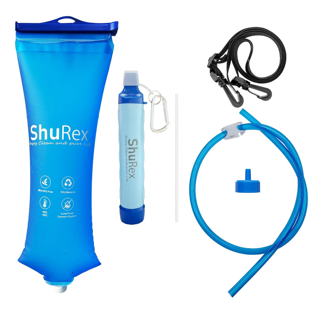 Gravity Fed Water Filtration System with Adjustable Tree Strap, Gravity Bag with