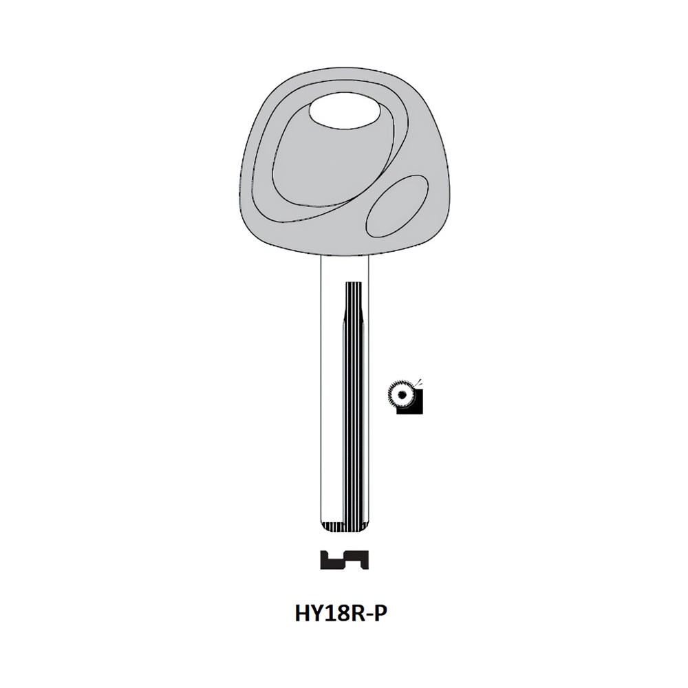 HY18R-P Plastic Head Key Blank Nickel