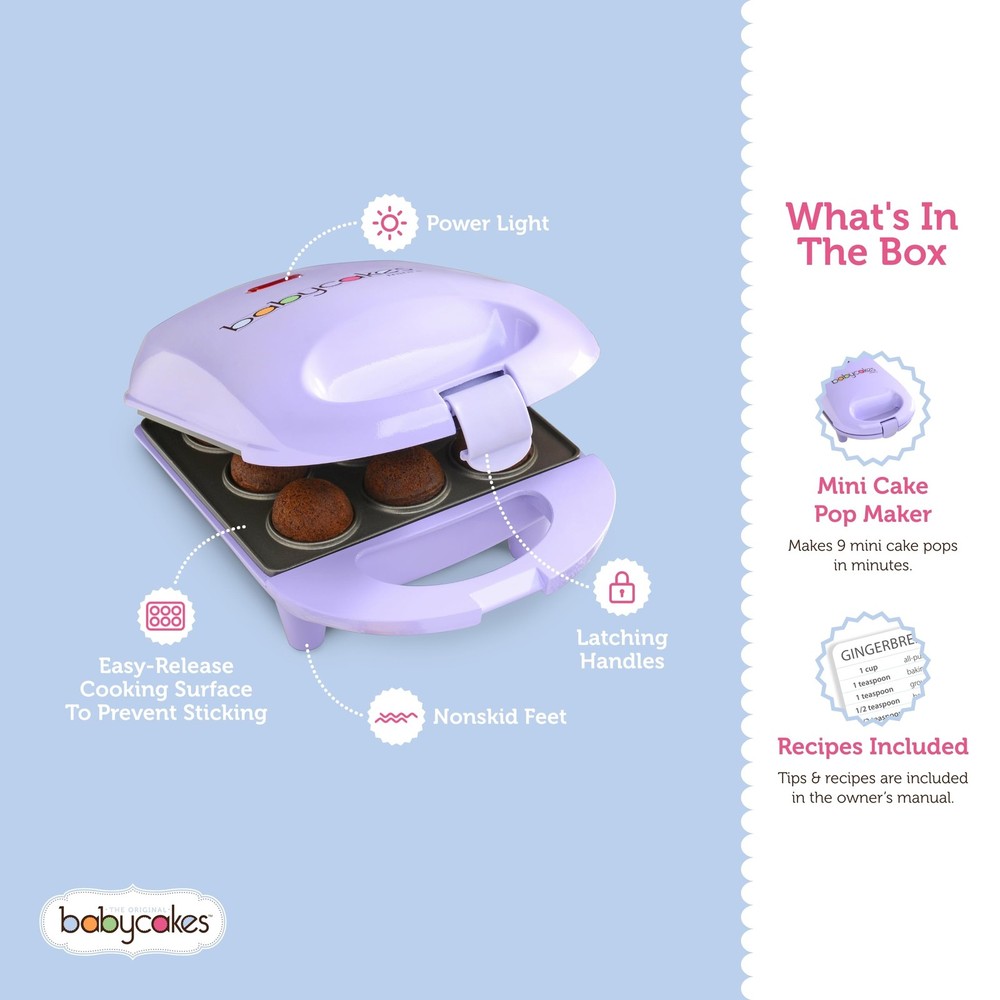 Babycakes Mini Maker Cake Pop, 9, Purple