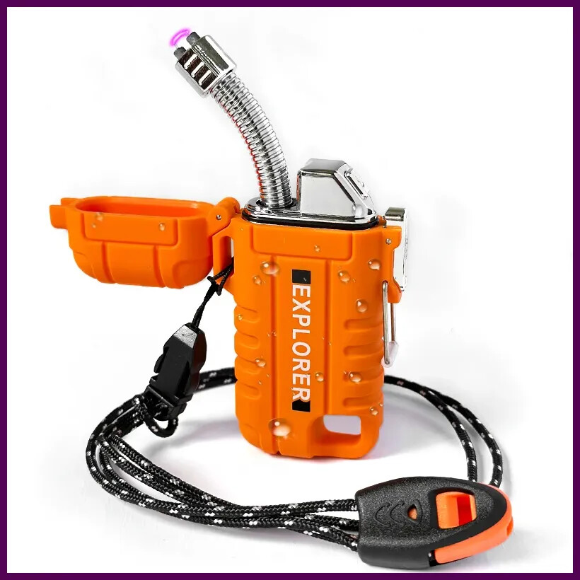 Waterproof Double Arc Lighter Rechargeable Windproof Plasma Lighter Outdoor