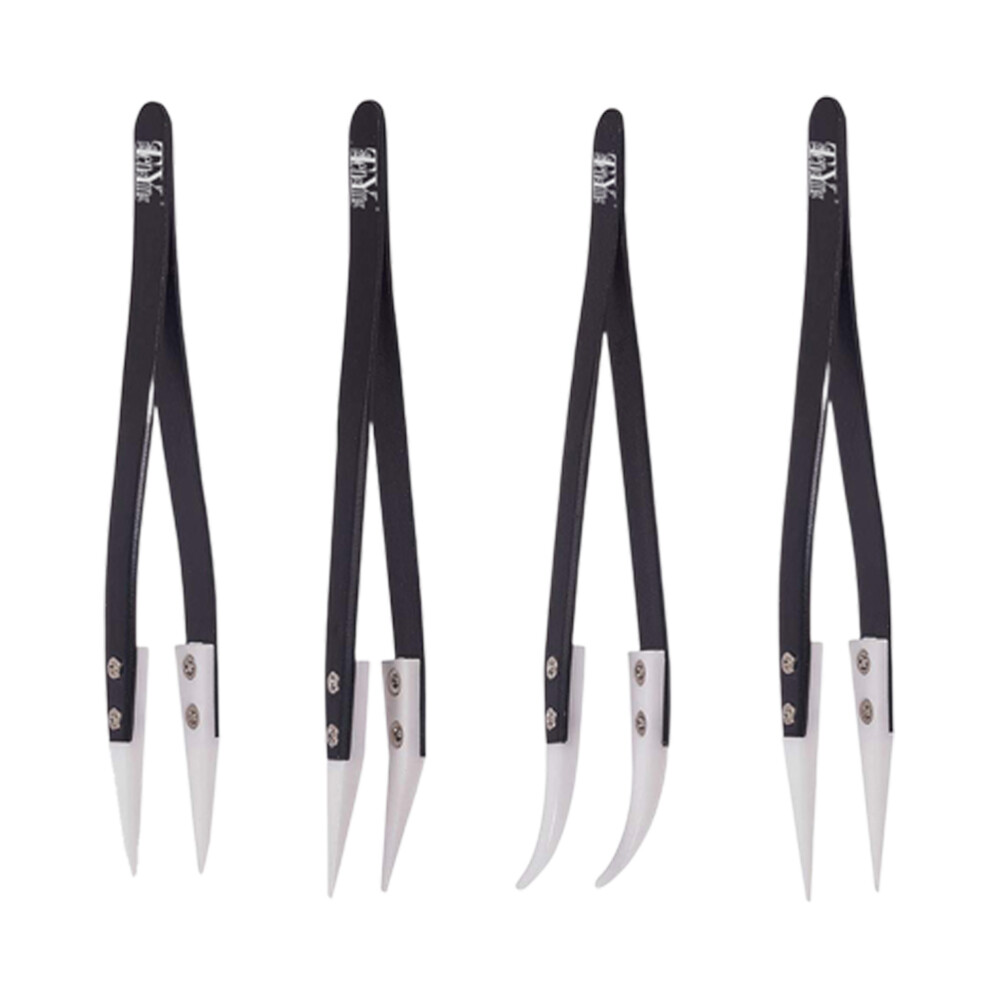 4PCS Tweezers Replaceable Tips with Temperature Resistance Precision Tips