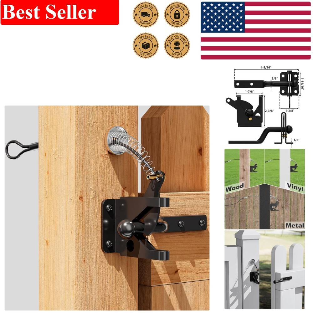 Versatile Self-Locking Fence Gate Latch - Easy Installation & Durable Design