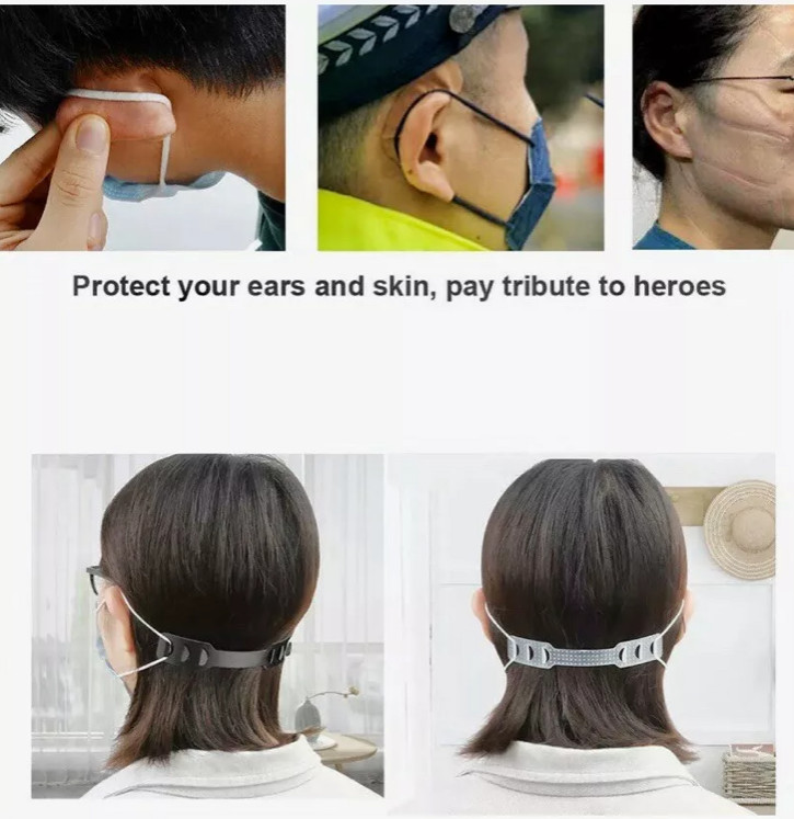 10pc Ear Saver Ear Hook Adjustable Ear Strap Extension Cover Fixing Buckle
