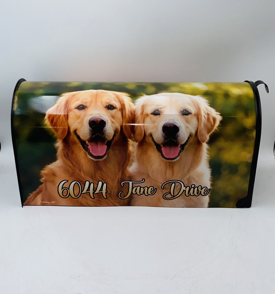 Golden Retriever custom Mailbox, Personalized Farm Mailbox Gift
