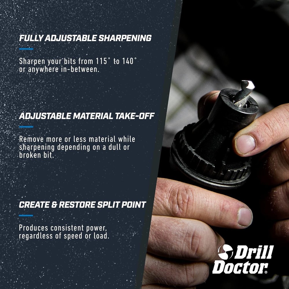 Portable Electric Drill Bit Sharpener - Sharpens 3/32-3/4" with 3