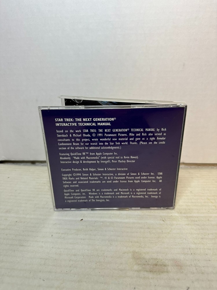 STAR TREK THE NEXT GENERATION INTERACTIVE TECHNICAL MANUAL PC CD ROM used