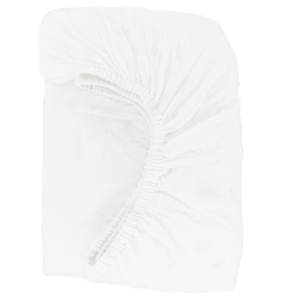 White Double Layer Muslin Crib Sheet