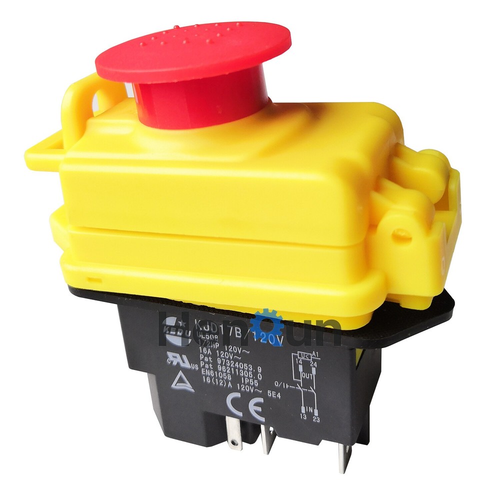 KEDU KJD17B/120V GF 5-Pin Waterproof Emergency Electromagnetic Pushbutton Switch