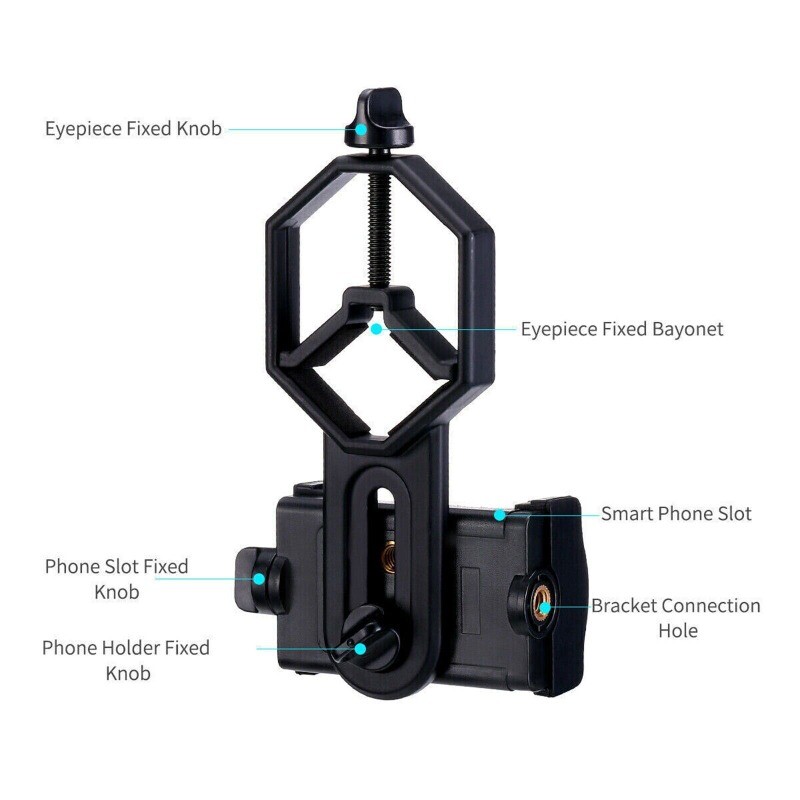 Universal Telescope Cell Phone Mount Adapter for Monocular Spotting Scope