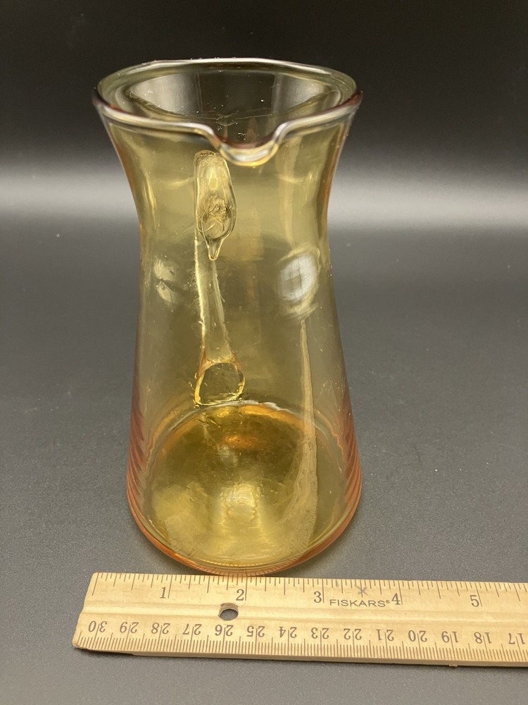 MCM Yellow Amber Glass Pitcher