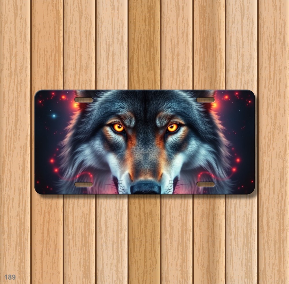 Hyperrealistic Wolf License Plate Personalized Vanity Plate Birthday Gift