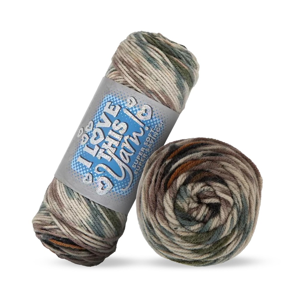 Camo Stripe Medium Yarn 252 Yards for Knitting and Crocheting Projects