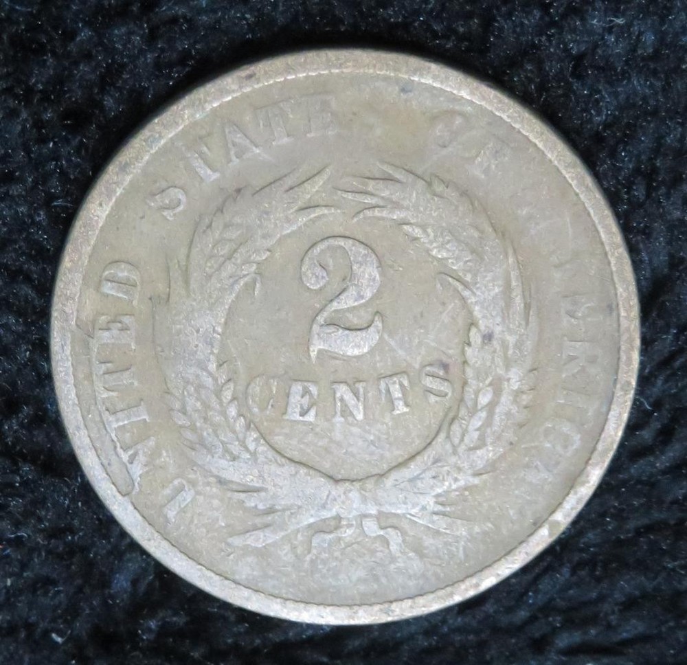 1864 Two Cent Piece * Rotated Die * Neat * 5703