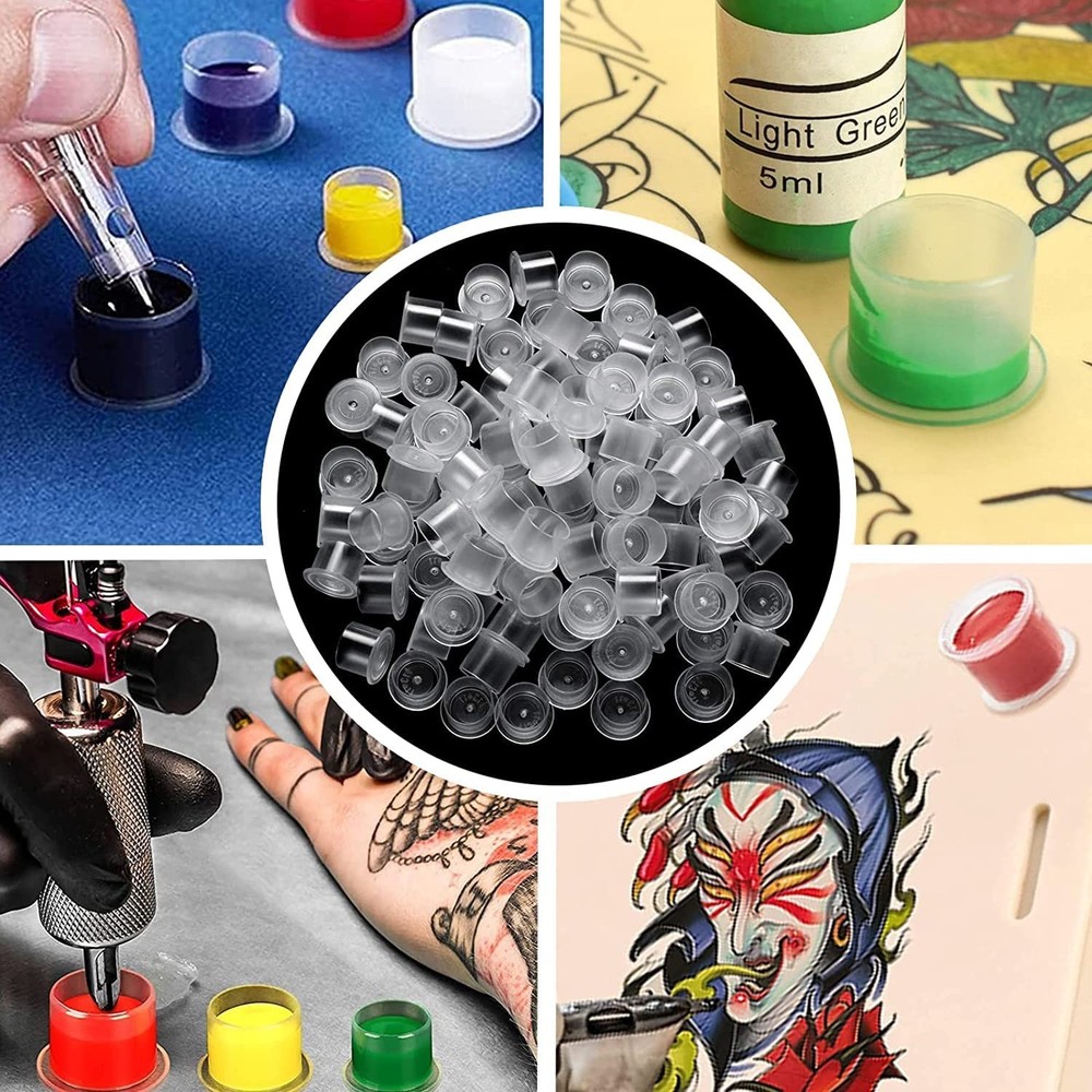 Disposable Tattoo Ink Cups 17mm - 1000pcs for Microblading & Tattooing