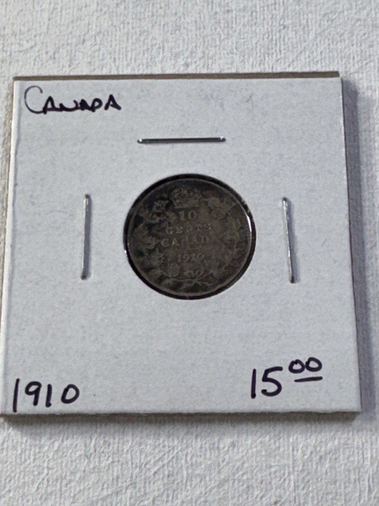 1910 Canada 10 Cents Silver Coin
