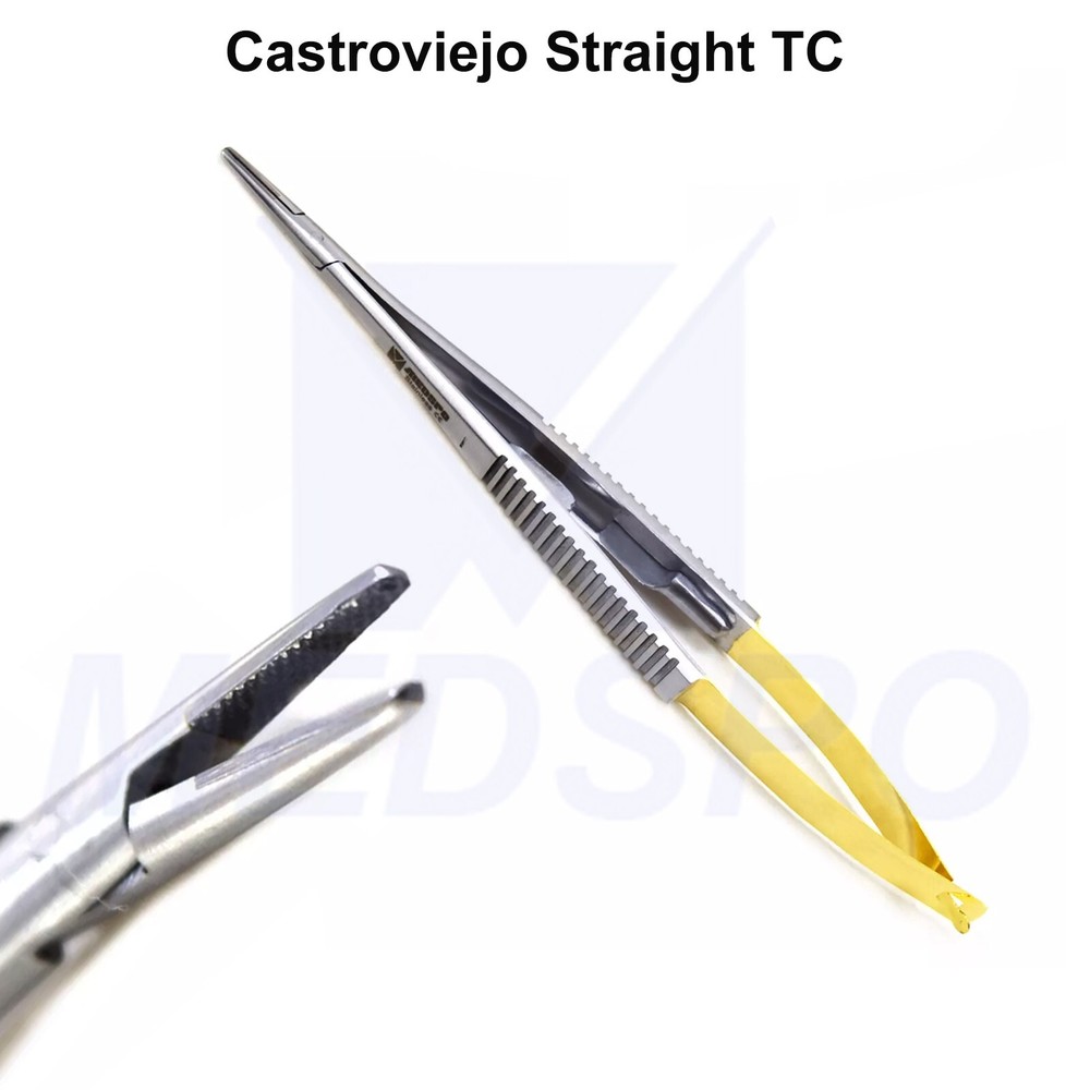 Surgical Castroviejo Needle Holder TC Suture Forceps Dental Microsurgery Tools