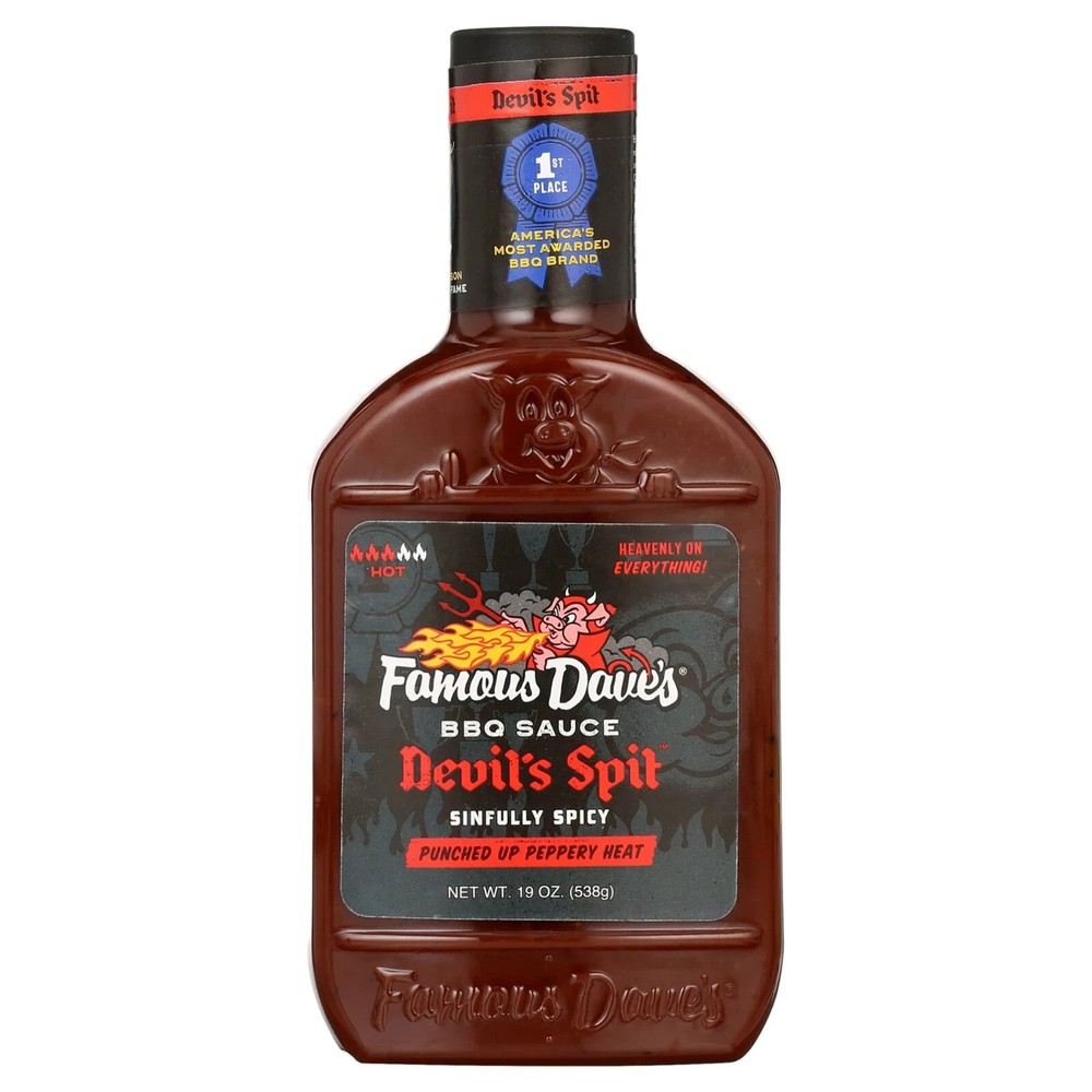 (4 pack) Famous Dave's Devil's Spit BBQ Sauce, 19 oz