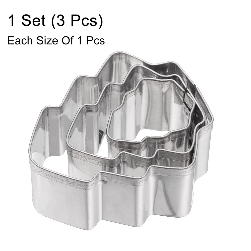 3Pcs Christmas Tree Cookie Cutters Set Assorted Sizes Cookie Cutters