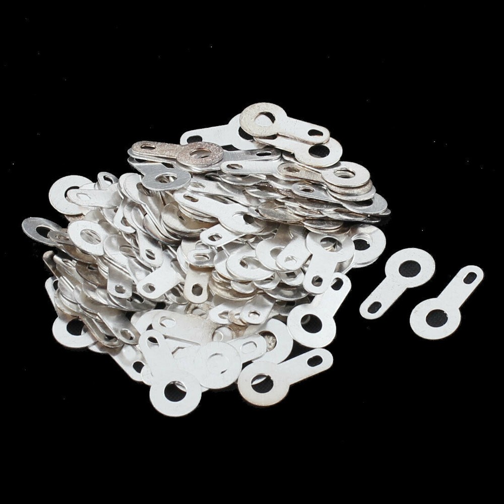 M2.7 Lug Plate Terminal Connector Crimp Silver Tone 100pcs