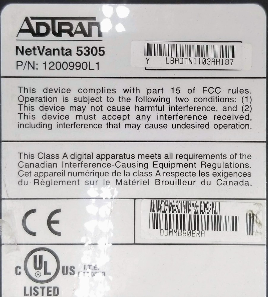 ADTRAN NetVanta 5305 Network Modular Router