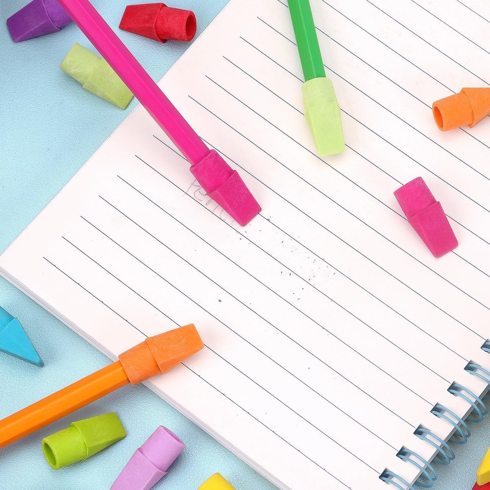120 Pack Pencil Top Erasers Eraser Caps Bulk 11 Assorted Colors Erasers