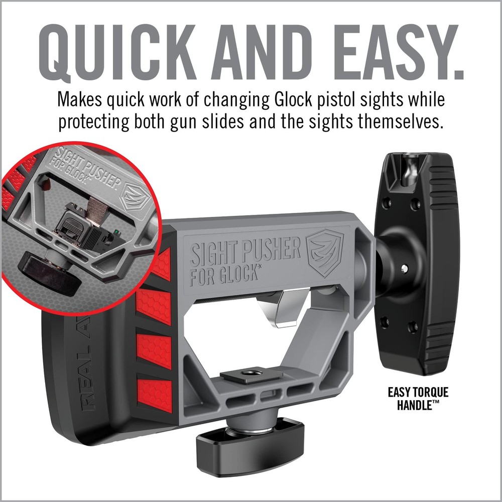 Real Avid Universal Glock Sight Pusher Tool - Front & Rear Dovetail Installation