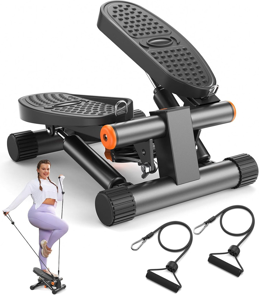 Steppers for Exercise, Stair Stepper with Resistance Bands, Mini Stepper with 30