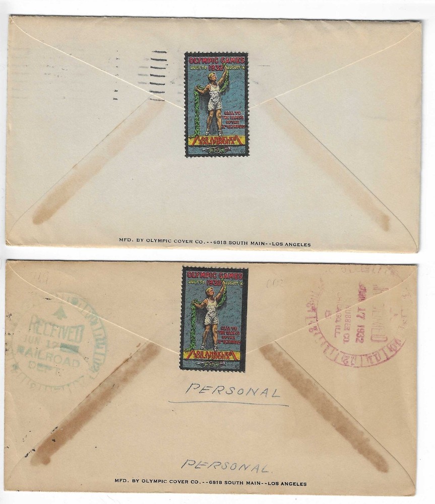 FDC's # 718-9, 719-9 -- 1st Olympic Cover Co.