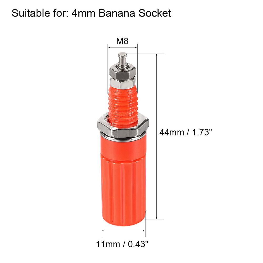 5 Pairs Binding Post M8 Thread Amplifier Connector Banana Plug Jack Socket