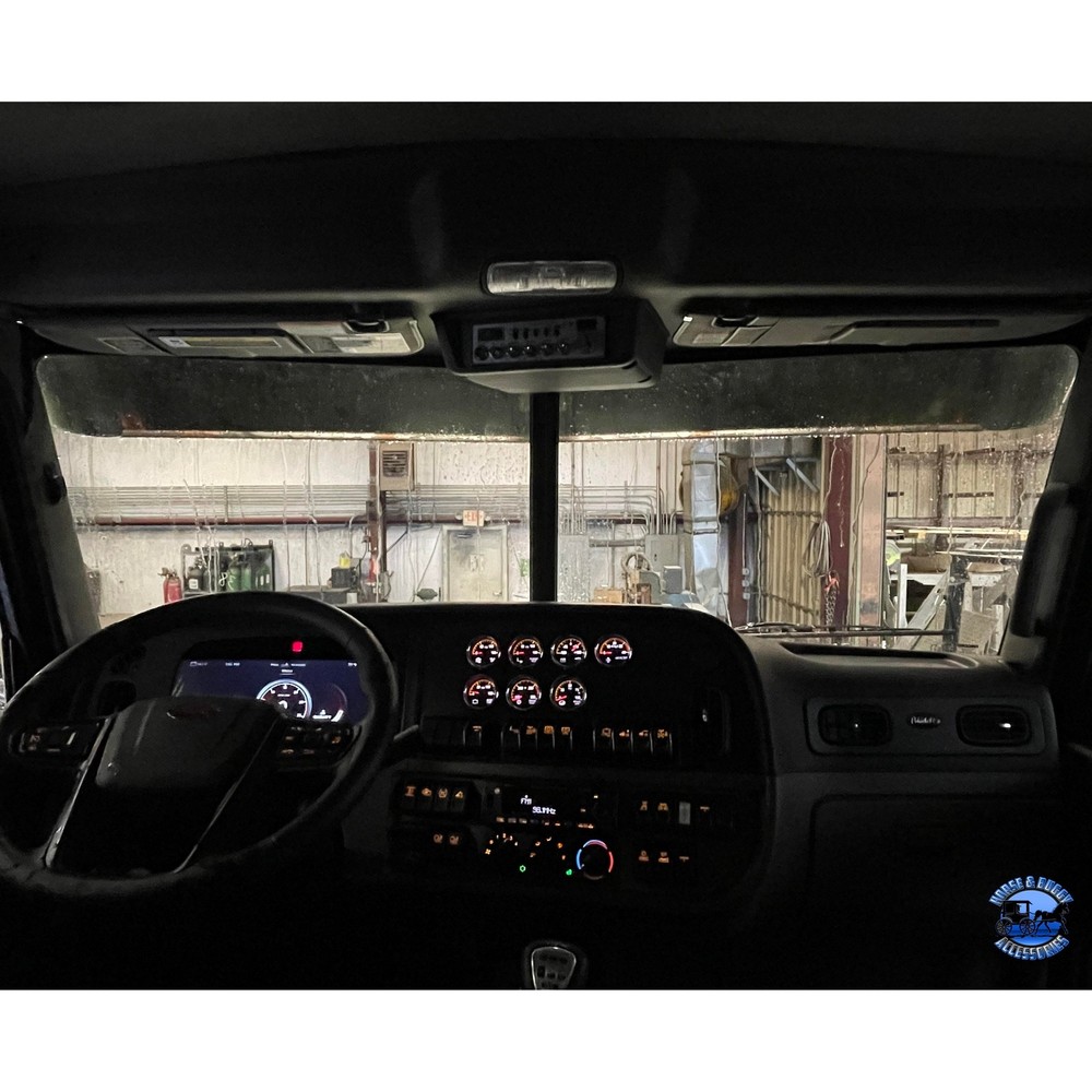 Rollin 8" straight Peterbilt visor 304 stainless #1001