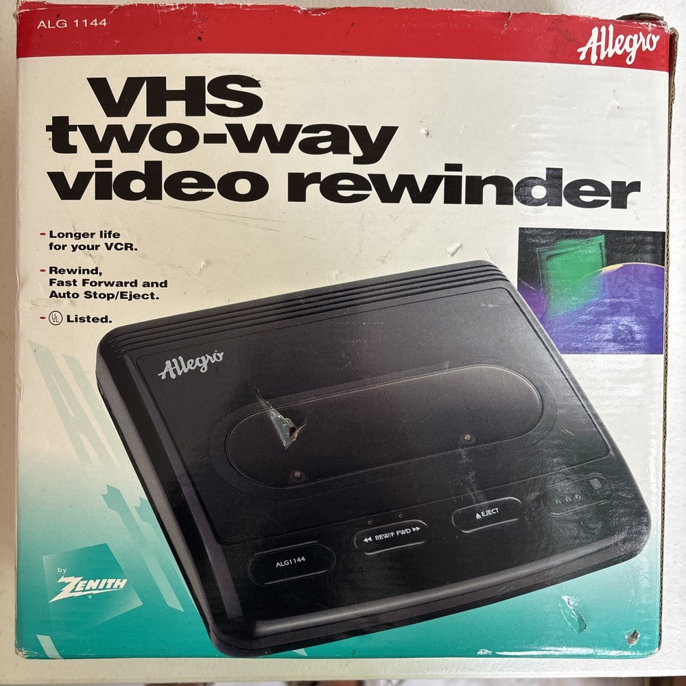 Zenith Video Rewinder ALG1144 VHS Rewinder - TESTED WORKS GREAT!