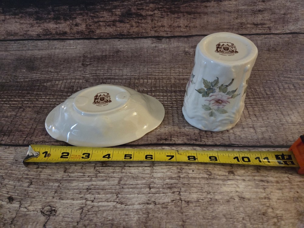 Vintage Kernewek Ceramic Soap Dish Bathroom Cup Cornwall England
