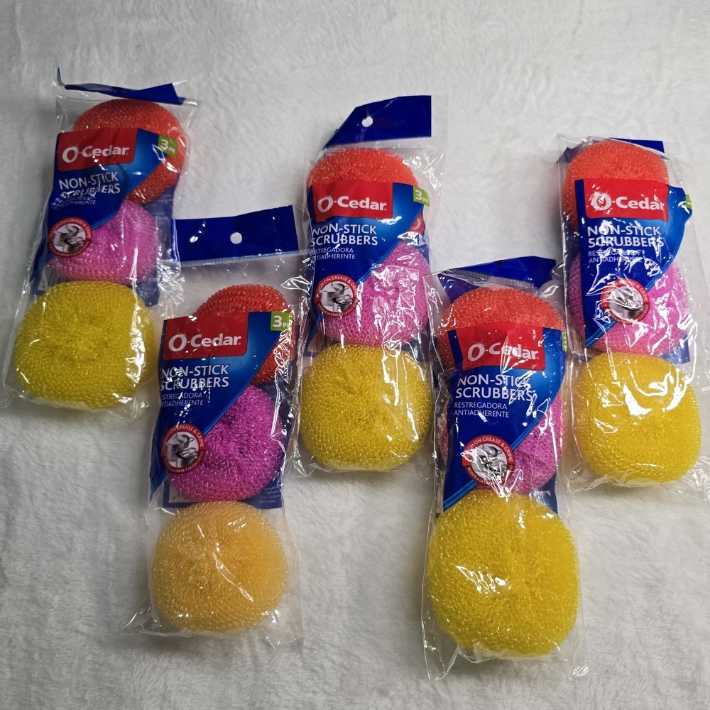 O-Cedar Non-Stick Mesh Scrubbers, 3 count Lot 5 Packs
