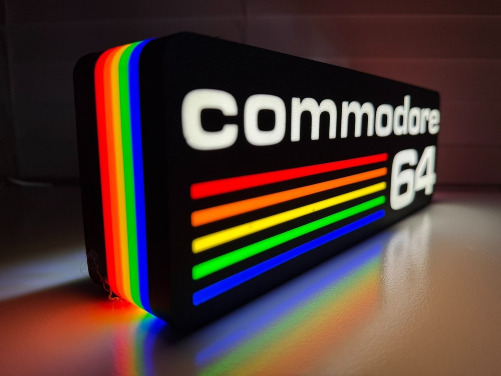 Commodore 64 Inspired LED lit sign - Lamp - Computer - Console Wall Decor