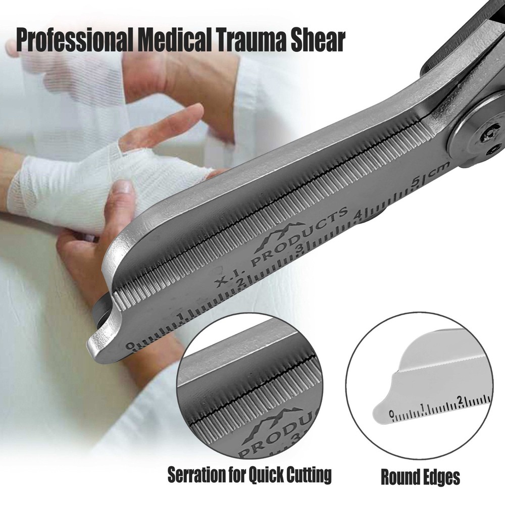 6-in-1 foldable Trauma Shears,Camping Tools Emergency Response Medical Scissors