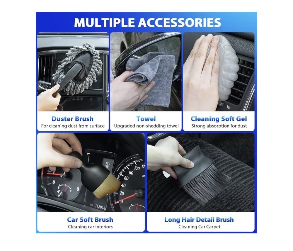 THINKWORK Car Cleaning Kit, High Power Vacuum, Storage