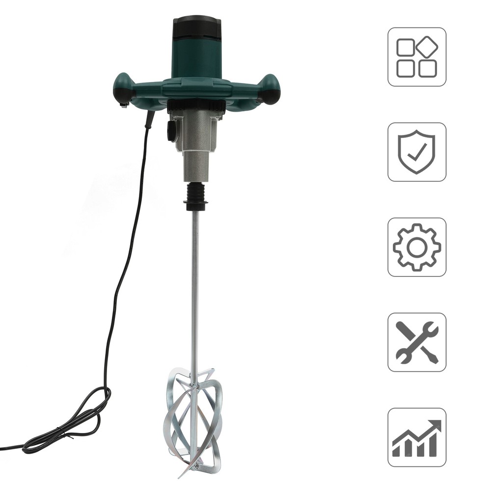 1800W Double-Pole Mortar Stirrer with 6 Speeds - Ergonomic Mixing Tool