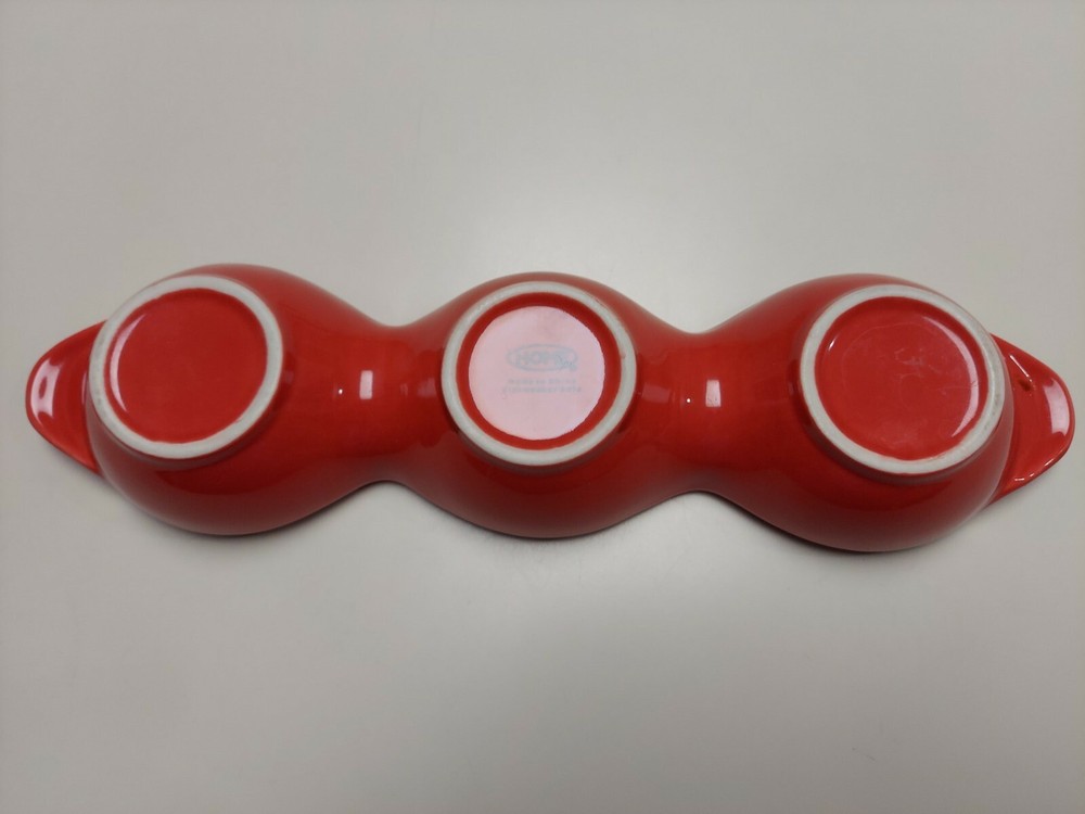 TRIO DIPS DISH BY HOME RED COLOR