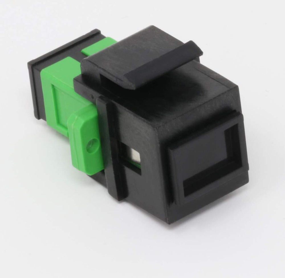 Fiber Optic Keystone Coupler Jack SC Simplex Singlemode APC Black