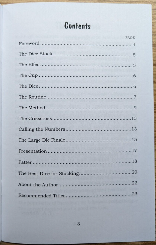 Bartender Dice Routine by Clarke "The Senator" Crandall