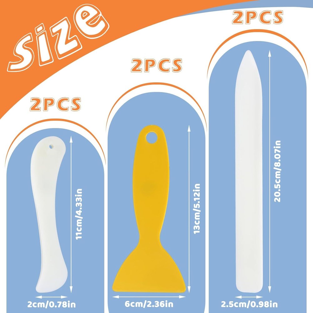 WONVOC 6 pcs Bone Folders, Crease Makers, Scoring Tool, Plastic 6
