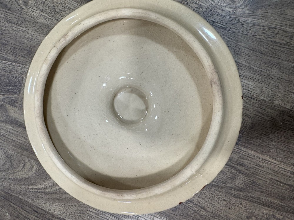 Small Brown Spongeware Cookie Jar Bean Pot RRP