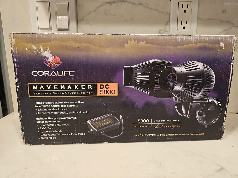 Coralife Aquarium Wavemaker DC5800 Variable Speed Kit Open Box Salt & Freshwater