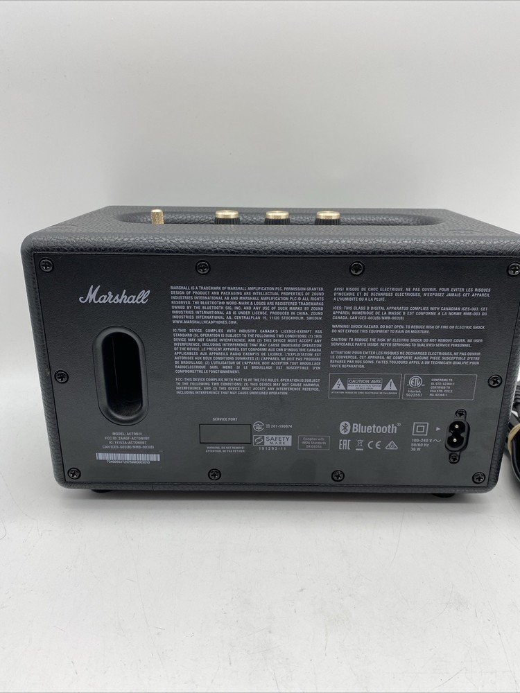 Marshall - Acton II Bluetooth Speaker - Black EUC with Cord