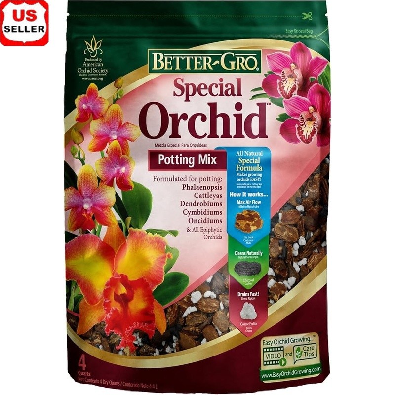 Multi-Purpose Orchid Potting Mix Root Growth Drainage Airflow 4 Quart 8 Quart US